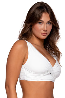  Sunsets White Lily Elsie Bikini Top Cup Sizes E to H