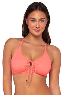  Sunsets Neon Coral Kauai Keyhole Bikini Top Cup Sizes C to DD