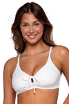 Sunsets White Lily Kauai Keyhole Bikini Top Cup Sizes E to H