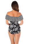 Penbrooke Swim Plus Size Magnolia and Twin Off The Shoulder Ruffle One Piece