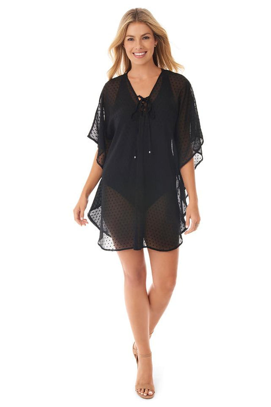 Take Cover by Penbrooke Black Lace Up Cover Up