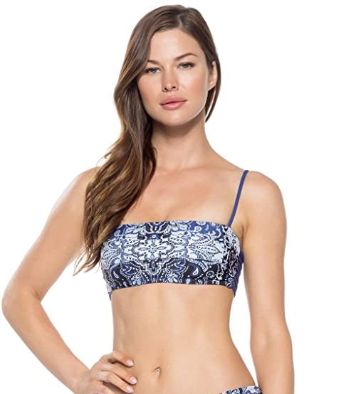 Becca By Rebecca Virtue Blue Americana Bandeau Bikini Top