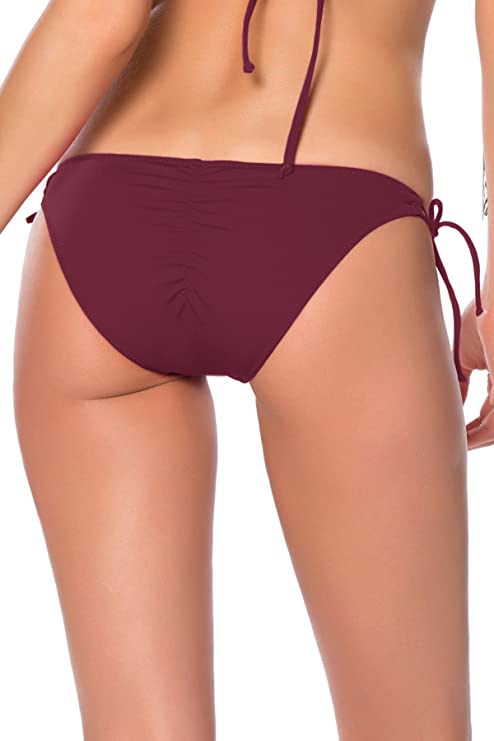 Becca By Rebecca Virtue Color Code Burgundy Loop Tie Side Brazilian Bottom