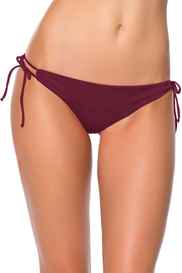 Becca By Rebecca Virtue Color Code Burgundy Loop Tie Side Brazilian Bottom