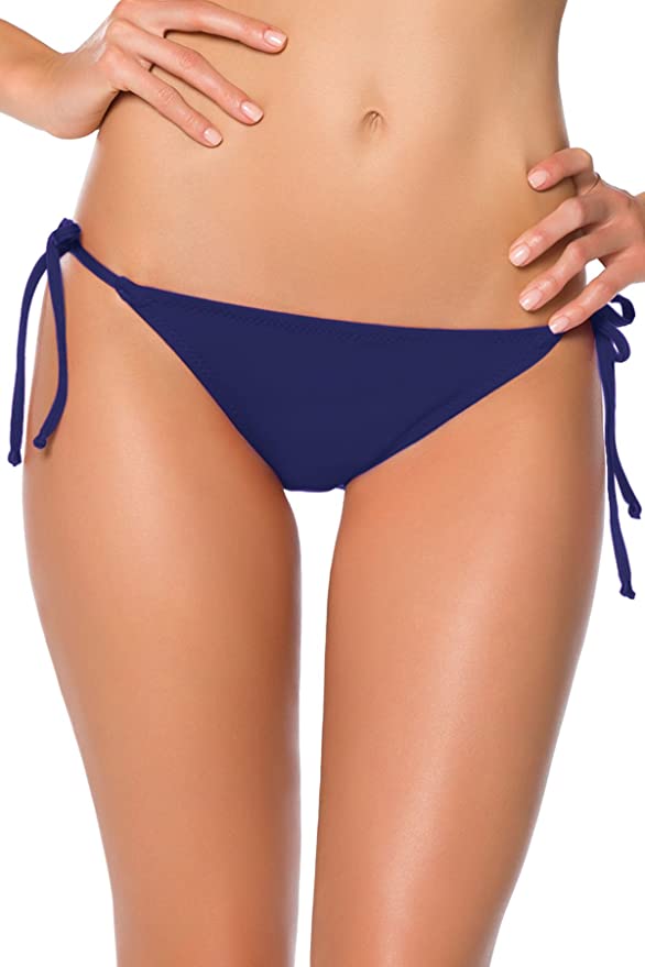 Becca By Rebecca Virtue Color Code Indigo Tie Side Basic Bikini Bottom