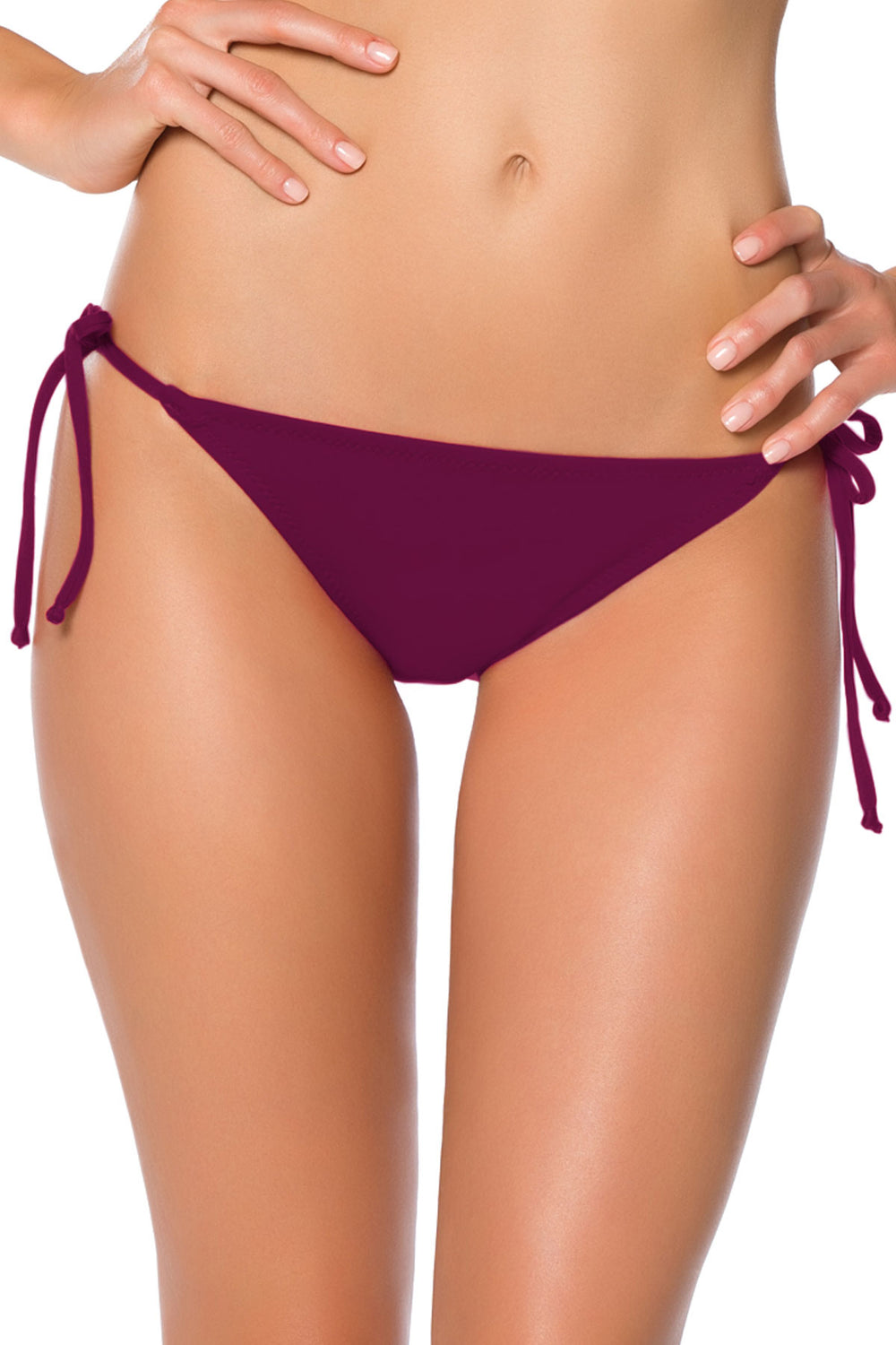 Becca By Rebecca Virtue Color Code Marsala Basic Tie Side Bikini Bottom - eSunWear.com