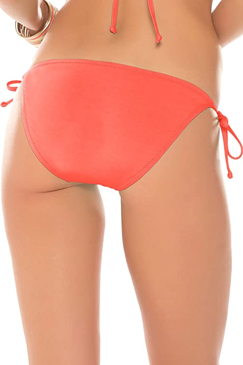 Becca By Rebecca Virtue Color Code Persimmon Tie Basic Bikini Bottom