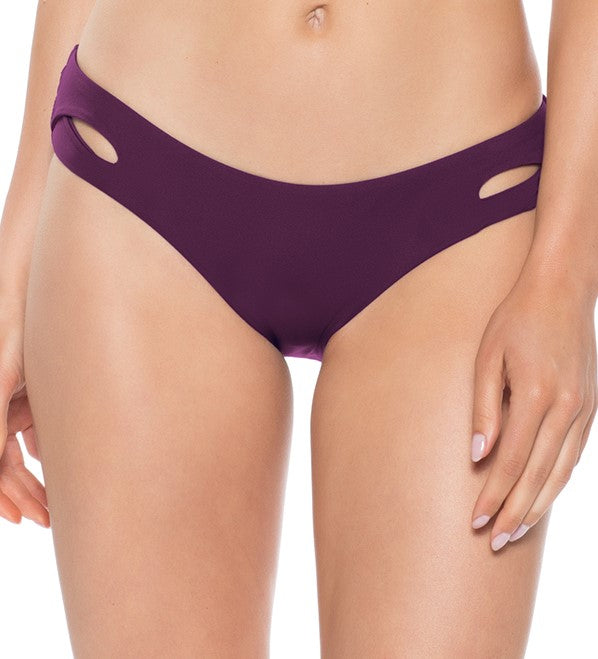 Becca By Rebecca Virtue Color Code Merlot Tab Side Hipster Keyhole Bikini Bottom - eSunWear.com
