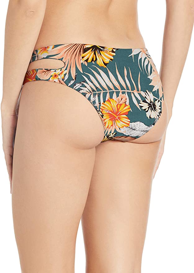 The Bikini Lab Dark Teal Tropical Cutout Hipster Bikini Bottom