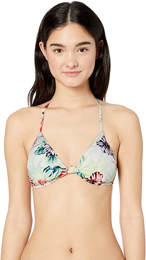 The Bikini Lab White Tropical Triangle Bikini Top