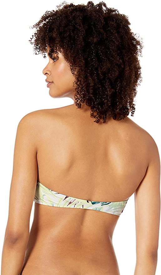 The Bikini Lab White Tropical Hipster Bandeau Bikini Top