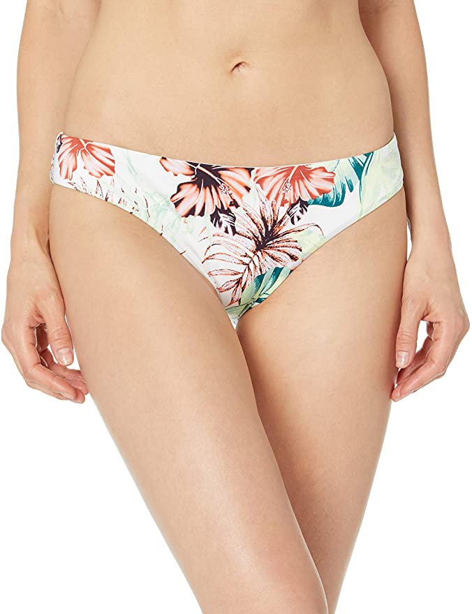 The Bikini Lab White Tropical Cinched Back Hipster Pant Bottom