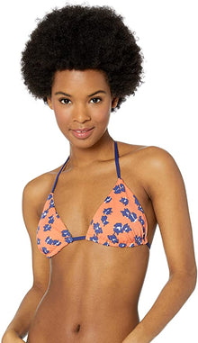  The Bikini Lab Orange Reversible Triangle Halter Hipster Bikini Top