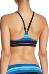 Jag Swim Rugby Stripe Cobalt Blue Lace Up Bikini Top