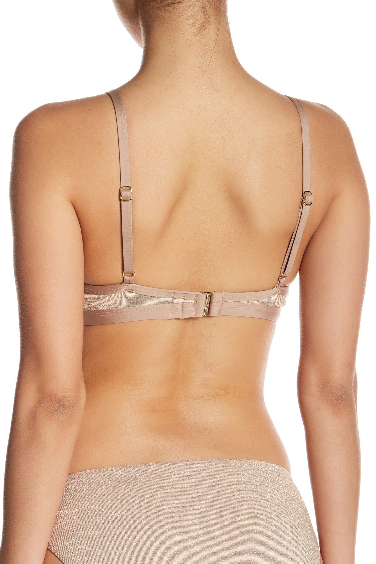 Jantzen Taupe Gold High Neck Bikini Top