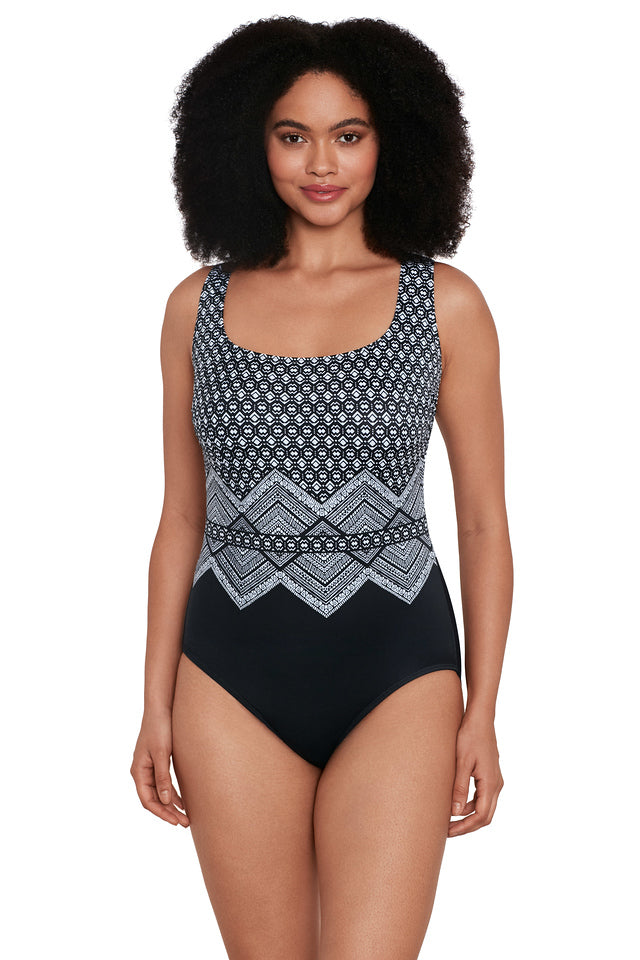 
                      
                        Longitude Lace To The Top Triple X Back Tank One Piece Black
                      
                    