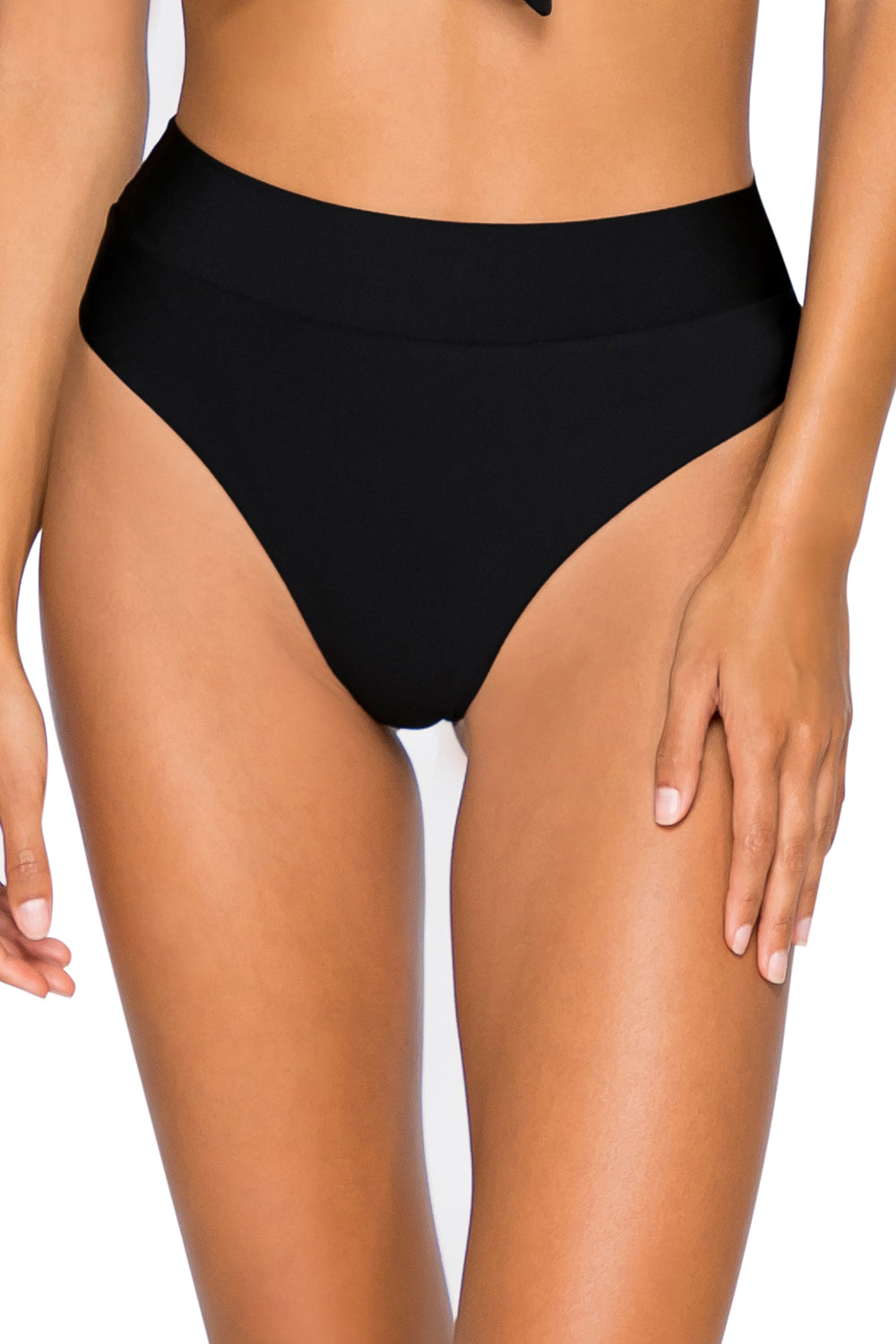 B Swim Black Out Cove Hi-Waist Bikini Bottom