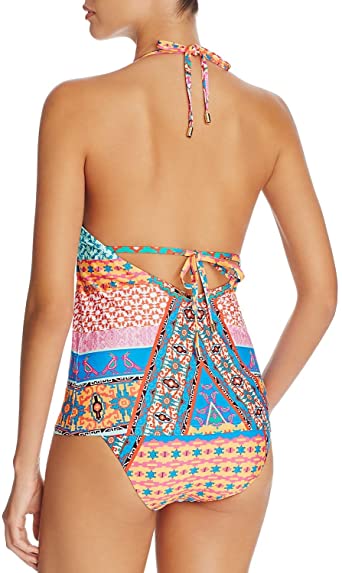 Laundry by Shelli Segal Medallion Halter Tankini Top