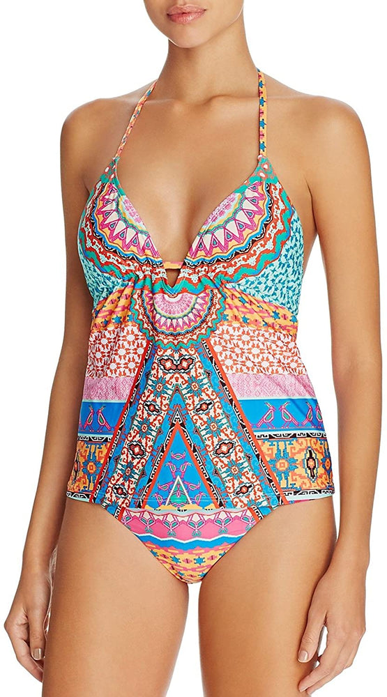 
                      
                        Laundry by Shelli Segal Medallion Halter Tankini Top
                      
                    