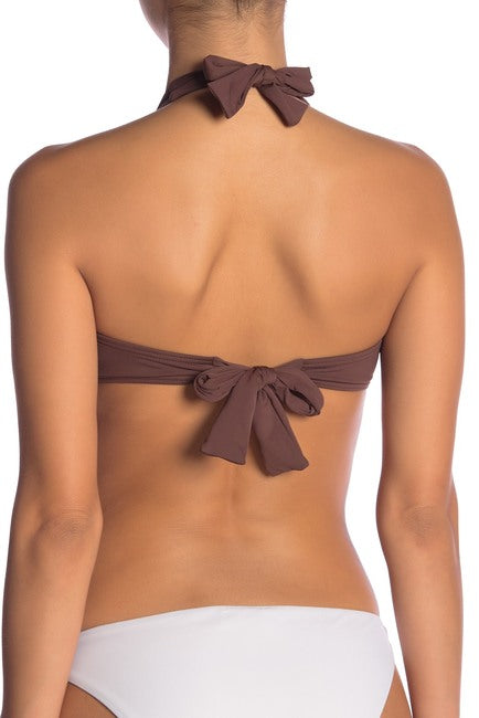 Michael Kors Sea Solids Halter Underwire Bikini Top Walnut