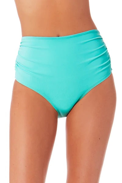 Anne Cole Live In Color Reef Green Convertible High Waist Shirred Bikini Bottom