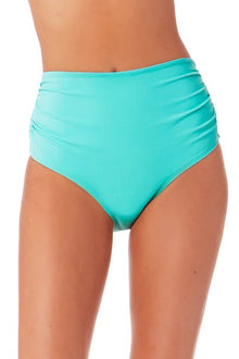  Anne Cole Live In Color Reef Green Convertible High Waist Shirred Bikini Bottom