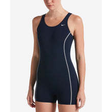  Nike Swim Women's Solid Legsuit Full Body One Piece Leotard Midnight Navy