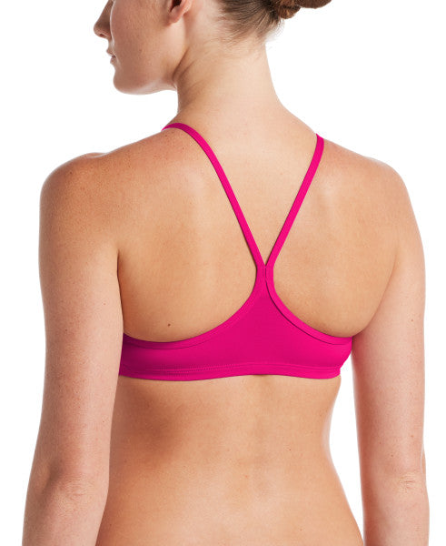 Nike Swim Women's Solid Essential Racerback Bikini Top Fireberry