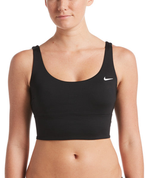 Nike Swim Women's Essential Scoop Neck Midkini Top Black