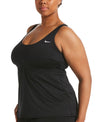 Nike Swim Women's Plus Size Essential Scoop Neck Tankini Top Black