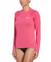 Nike Swim Women's Essential Long Sleeve Hydro Rash Guard Pink Prime