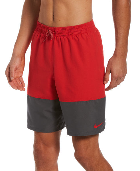 Nike Swim Men's Plus Size Split Breaker Volley Swim Trunks University Red