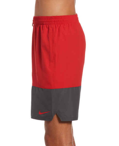 Nike Swim Men's Plus Size Split Breaker Volley Swim Trunks University Red