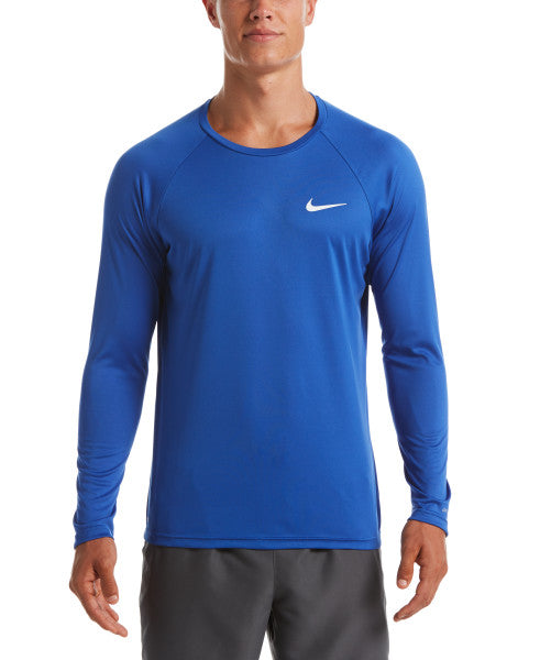 Nike Swim Men's Solid Long-Sleeve Hydroguard Swim Shirt Game Royal