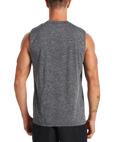 Nike Swim Men's Heather Sleeveless Hydroguard Swim Shirt Black