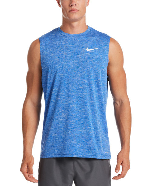 Nike Swim Men's Heather Sleeveless Hydroguard Swim Shirt Game Royal