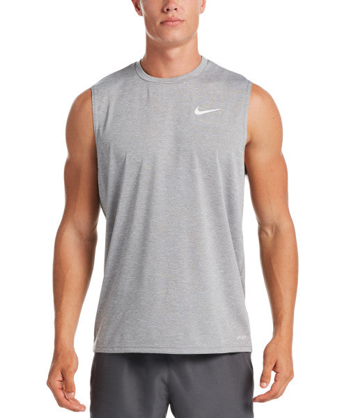 Nike Swim Men's Heather Sleeveless Hydroguard Swim Shirt Particle Grey