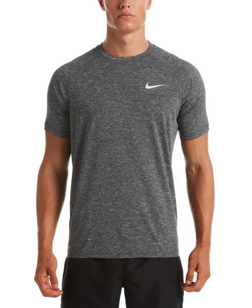 Nike Swim Men's Heather Short-Sleeve Hydroguard Black