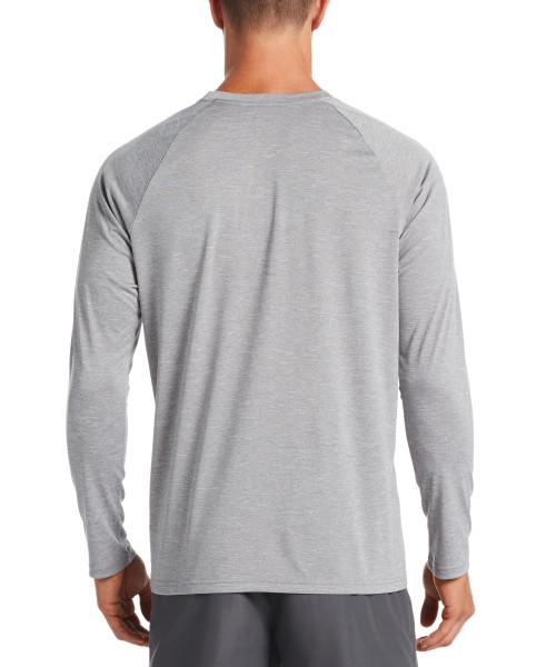 Nike Swim Men's Heather Long-Sleeve Hydroguard Swim Shirt Particle Grey