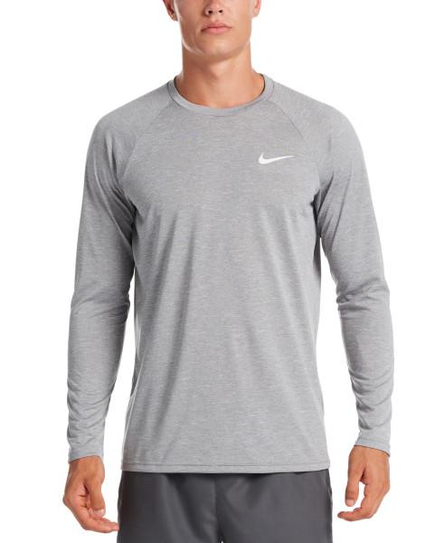 Nike Swim Men's Heather Long-Sleeve Hydroguard Swim Shirt Particle Grey