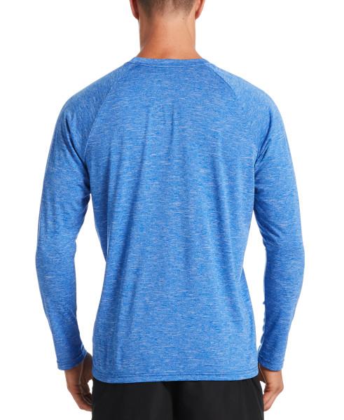 Nike Swim Men's Heather Long-Sleeve Hydroguard Swim Shirt Game Royal