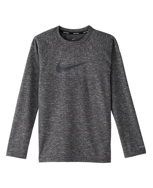 Nike Swim Boys' Long-Sleeve Hydroguard Swim Shirt Black