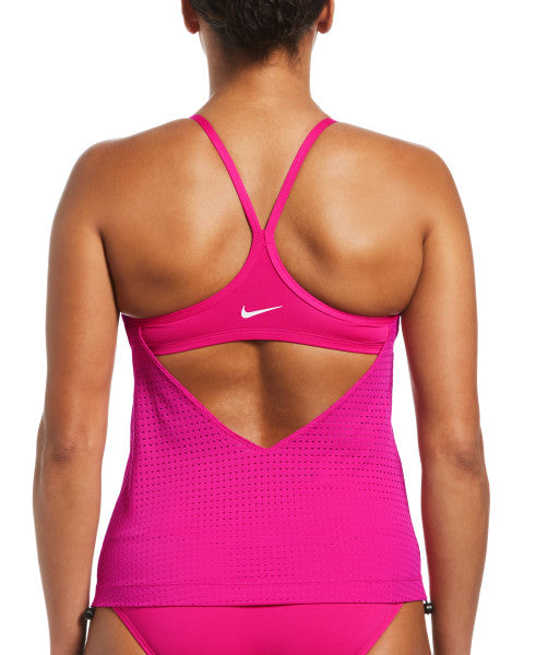 
                      
                        Nike Swim Women's Essential Layered Tankini Top Pink Prime
                      
                    