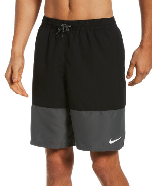 Nike Swim Men's Plus Size Split Breaker Volley Swim Trunks Black