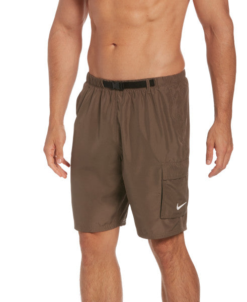 Nike Swim Men's Belted Packable 9 Inch Volley Shorts Ironstone