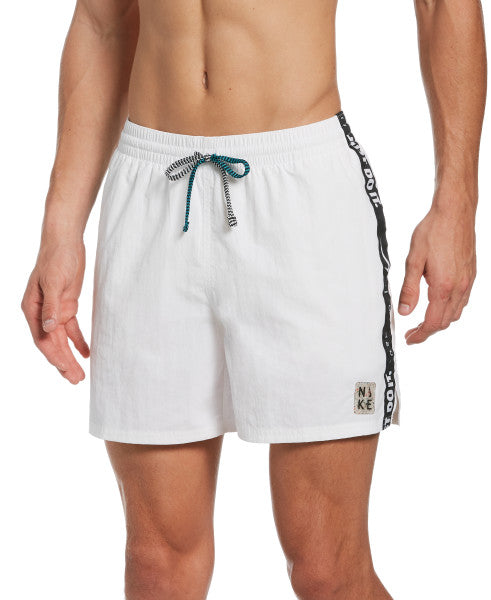 Nike Swim Men's JDI Logo Tape Racer 5'' Volley Trunks White