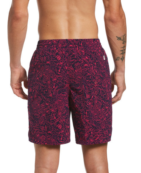 Nike Swim Men's Shark Lap 7" Volley Swim Trunks Midnight Navy