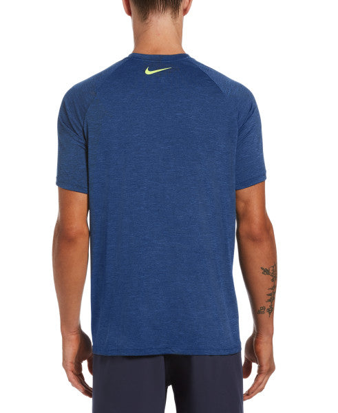 Nike Swim Men's Heather Sunset Logo Short-Sleeve Hydroguard Game Royal