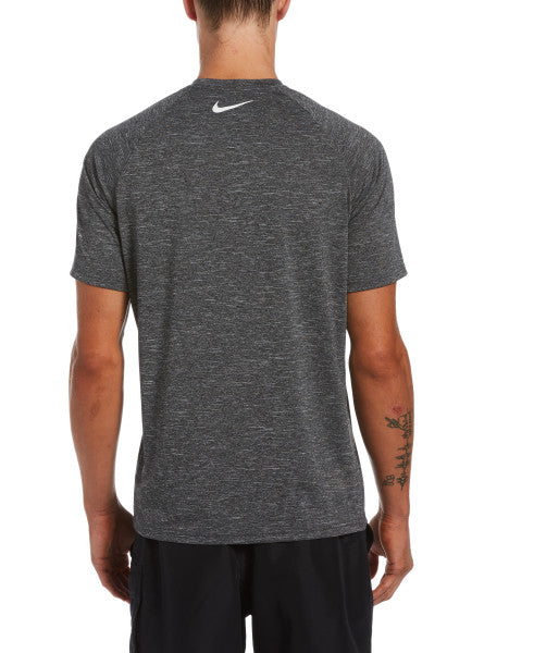 Nike Swim Men's Logo Short-Sleeve Hydroguard Swim Shirt Black