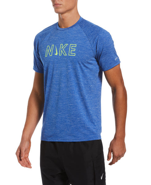 Nike Swim Men's Logo Short-Sleeve Hydroguard Swim Shirt Game Royal